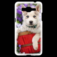 Coque Samsung Grand Prime 4G Portrait chiot Husky de Sibérie 1