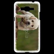 Coque Samsung Grand Prime 4G Chiot labrador avec pomme de pin