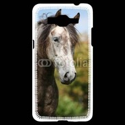 Coque Samsung Grand Prime 4G Portrait cheval arabe gris 1