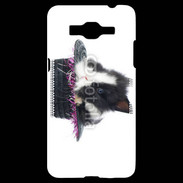 Coque Samsung Grand Prime 4G Lapin noir et blanc dans un chapeau