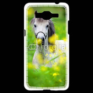 Coque Samsung Grand Prime 4G Poney Shetland gris et blanc