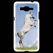 Coque Samsung Grand Prime 4G Cheval arable robe grise