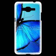 Coque Samsung Grand Prime 4G Papillon sur fond bleu