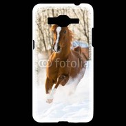 Coque Samsung Grand Prime 4G Cheval arabe dans la neige 100