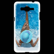 Coque Samsung Grand Prime 4G Femme à la piscine