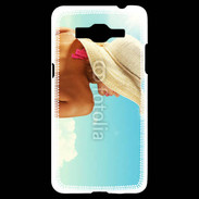 Coque Samsung Grand Prime 4G Femme à chapeau de plage
