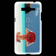 Coque Samsung Grand Prime 4G Femme assise sur la plage