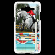 Coque Samsung Grand Prime 4G Jumping Equitation cheval gris