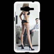 Coque Samsung Grand Prime 4G Femme debout en lingerie sexy devant homme 
