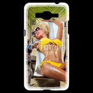 Coque Samsung Grand Prime 4G Femme sexy sur un transat de plage