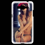 Coque Samsung Grand Prime 4G Charmante brune avec casquette rouge