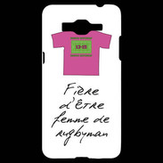 Coque Samsung Grand Prime 4G Femme de rugbyman Bonus offensif-défensif Blanc
