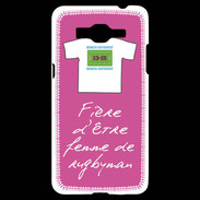 Coque Samsung Grand Prime 4G Femme de rugbyman Bonus offensif-défensif Rose