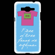 Coque Samsung Grand Prime 4G Femme de rugbyman Bonus offensif-défensif Bleu