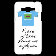 Coque Samsung Grand Prime 4G Femme de rugbyman Bonus offensif-défensif Blanc 2