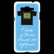 Coque Samsung Grand Prime 4G Femme de rugbyman Bonus offensif-défensif Bleu 2