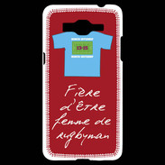 Coque Samsung Grand Prime 4G Femme de rugbyman Bonus offensif-défensif Rouge 2