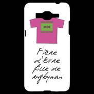 Coque Samsung Grand Prime 4G Fille de rugbyman Bonus offensif-défensif Blanc