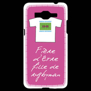 Coque Samsung Grand Prime 4G Fille de rugbyman Bonus offensif-défensif Rose