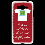 Coque Samsung Grand Prime 4G Fille de rugbyman Bonus offensif-défensif Rouge