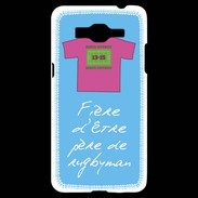 Coque Samsung Grand Prime 4G Père de rugbyman Bonus offensif-défensif Bleu