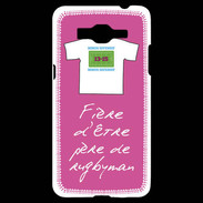 Coque Samsung Grand Prime 4G Père de rugbyman Bonus offensif-défensif Rose