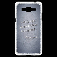 Coque Samsung Grand Prime 4G Pêché stupidité Bleu Citation Oscar Wilde