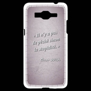 Coque Samsung Grand Prime 4G Pêché stupidité Rose Citation Oscar Wilde