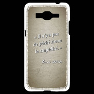 Coque Samsung Grand Prime 4G Pêché stupidité Sepia Citation Oscar Wilde