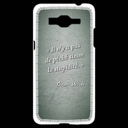 Coque Samsung Grand Prime 4G Pêché stupidité Vert Citation Oscar Wilde