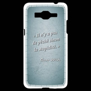 Coque Samsung Grand Prime 4G Pêché stupidité Turquoise Citation Oscar Wilde