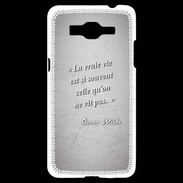 Coque Samsung Grand Prime 4G Vrai vie Gris Citation Oscar Wilde