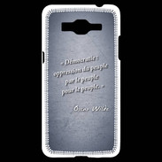 Coque Samsung Grand Prime 4G Démocratie Bleu Citation Oscar Wilde