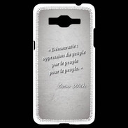 Coque Samsung Grand Prime 4G Démocratie Gris Citation Oscar Wilde