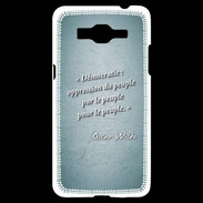 Coque Samsung Grand Prime 4G Démocratie Turquoise Citation Oscar Wilde