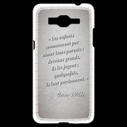 Coque Samsung Grand Prime 4G Enfants parents Gris Citation Oscar Wilde