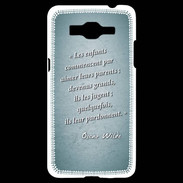 Coque Samsung Grand Prime 4G Enfants parents Turquoise Citation Oscar Wilde