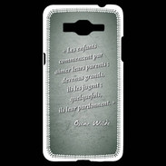 Coque Samsung Grand Prime 4G Enfants parents Vert Citation Oscar Wilde