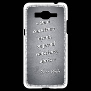Coque Samsung Grand Prime 4G Conscience Noir Citation Oscar Wilde