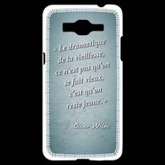 Coque Samsung Grand Prime 4G Dramatique vieillesse Turquoise Citation Oscar Wilde