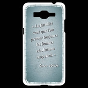 Coque Samsung Grand Prime 4G Fatalité Turquoise Citation Oscar Wilde