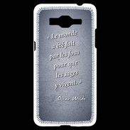 Coque Samsung Grand Prime 4G Fous sages Bleu Citation Oscar Wilde