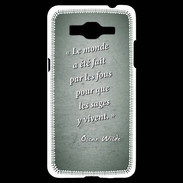 Coque Samsung Grand Prime 4G Fous sages Vert Citation Oscar Wilde