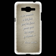 Coque Samsung Grand Prime 4G Fous sages Sepia Citation Oscar Wilde