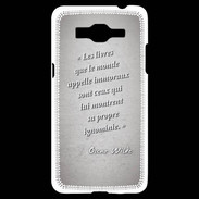 Coque Samsung Grand Prime 4G Les livres Gris Citation Oscar Wilde