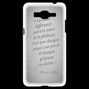 Coque Samsung Grand Prime 4G Saint pêcheur Gris Citation Oscar Wilde