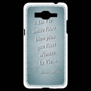 Coque Samsung Grand Prime 4G Vie art Turquoise Citation Oscar Wilde
