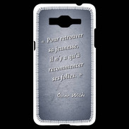 Coque Samsung Grand Prime 4G Jeuness folie Bleu Citation Oscar Wilde