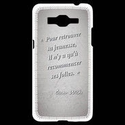 Coque Samsung Grand Prime 4G Jeuness folie Gris Citation Oscar Wilde