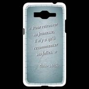 Coque Samsung Grand Prime 4G Jeuness folie Turquoise Citation Oscar Wilde